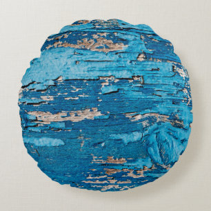 Blauw oude houten achtergrond  rond kussen