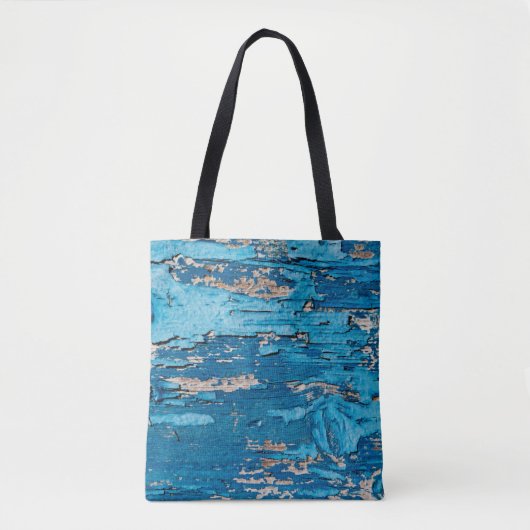 Blauw oude houten achtergrond tote bag (Voorkant)
