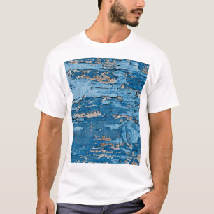  blauw: oude houten textuur t-shirt