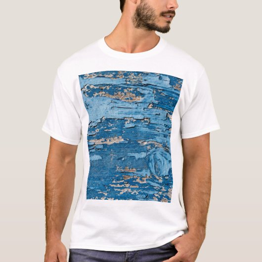 blauw: oude houten textuur t-shirt (Voorkant)