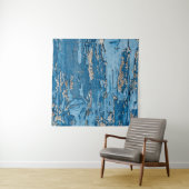 blauw: oude houten textuur wandkleed (In Situ (horizontaal))