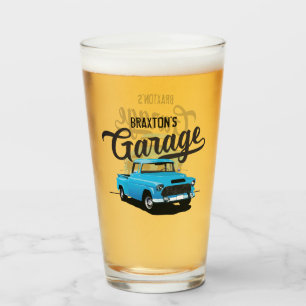 Blauw Oude Truck Aangepaste Bierglas Glas