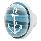 Blauw ouder hout met neusanker keramische knop (Rechts)