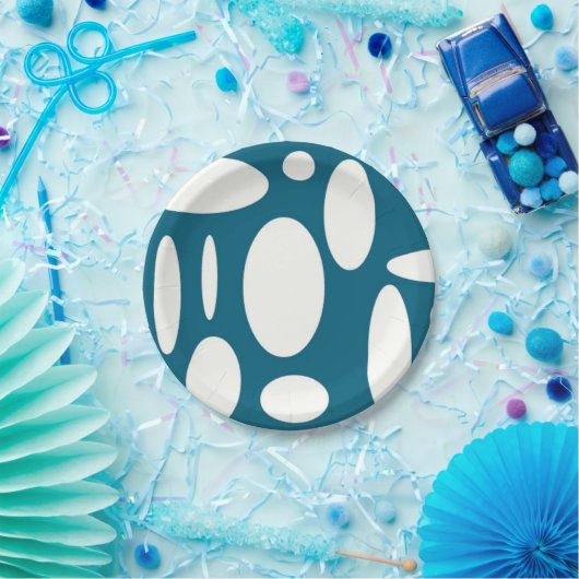 Blauw ovaal papier Borden Papieren Bordje (Feest)