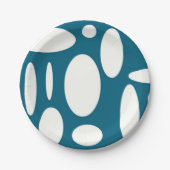 Blauw ovaal papier Borden Papieren Bordje (Voorkant)