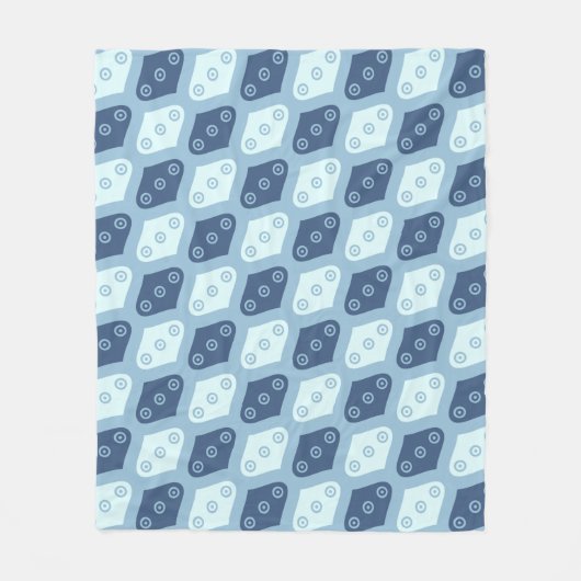 Blauw Ovaal Zaad Rond Waterdruppel Modern Patroon Fleece Deken (Voorkant)
