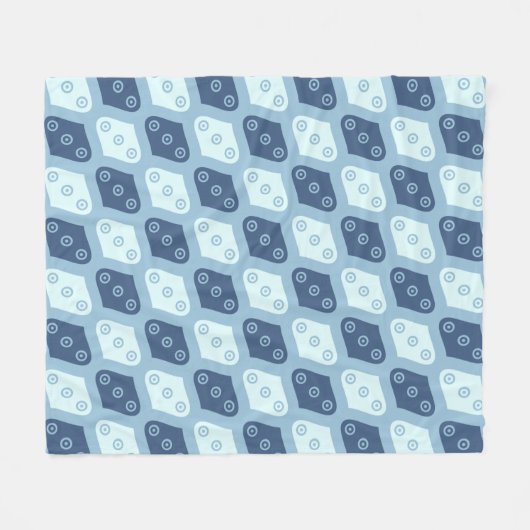 Blauw Ovaal Zaad Rond Waterdruppel Modern Patroon Fleece Deken (Voorkant (Horizontaal))