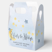 Blauw over de maan, Baby shower moonsterren Bedankdoosjes (Geopend)