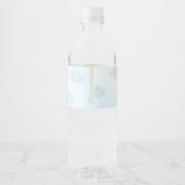 Blauw Over de Maan Baby Shower Waterfles Etiket (Achterkant)
