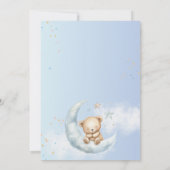 Blauw Over de Maan Beer Baby shower Dank u Kaart (Achterkant)