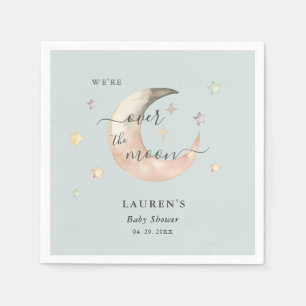 Blauw Over De Maan Boho Hemels Baby shower Servet