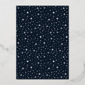 Blauw Over de Maan Foto Geboorteaankondigingskaart Folie Uitnodiging (Achterkant)