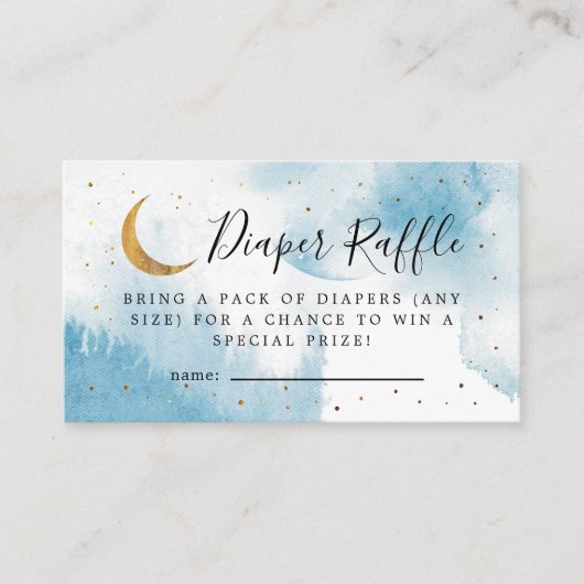 Blauw over het Baby shower van de maan Informatiekaartje (Voorkant)