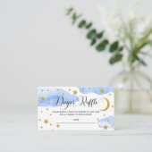 Blauw over het Baby shower van de maan Informatiekaartje (Staand voorkant)