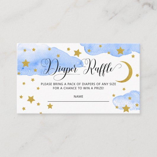 Blauw over het Baby shower van de maan Informatiekaartje (Voorkant)