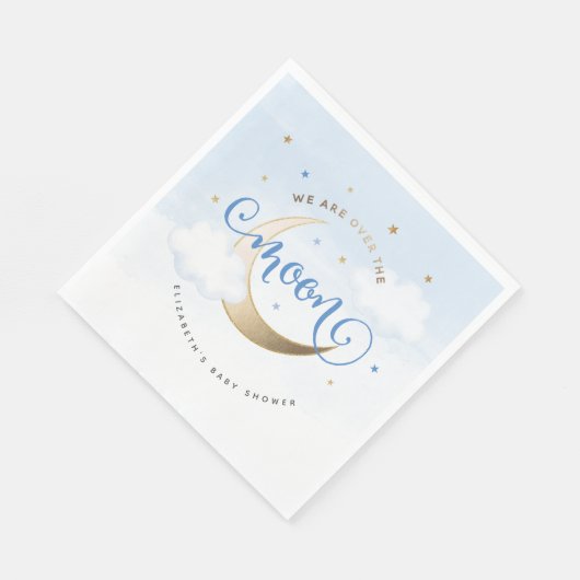 Blauw over het moonpapier servetten (Hoek)