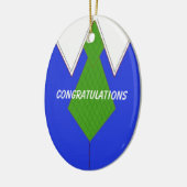 Blauw overhemd en stropdas gefeliciteerd keramisch ornament (Links)