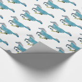 Blauw paard cadeaupapier (Hoek)