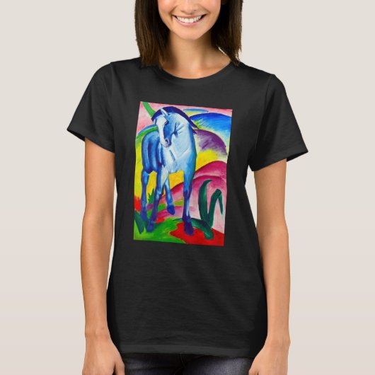 Blauw Paard Franz Marc Expressionisme Kubisme Mode T-shirt (Voorkant)