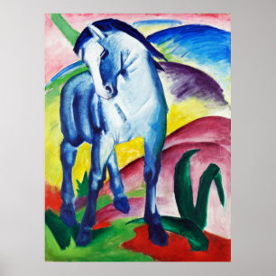 Blauw paard geschilderd door Franz Marc Poster