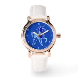 Blauw Paard Horloge