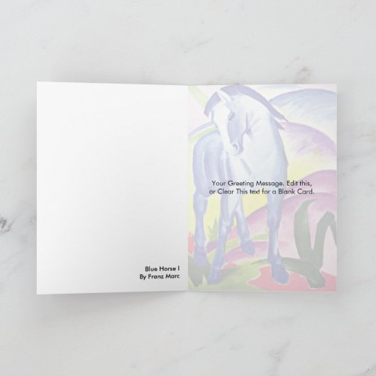Blauw Paard I door Franz Marc Kaart (Binnen)