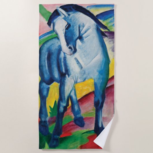 Blauw Paard I door Franz Marc Strandlaken (Voorkant)