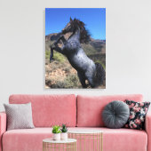 Blauw paard in de woestijn canvas afdruk (Insitu (Woonkamer))