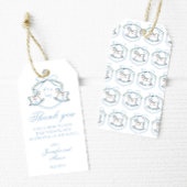 Blauw paard kuif Frans baby jongen douche dank u Cadeaulabel