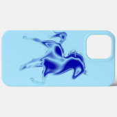 Blauw paard Modern Design Case-Mate iPhone Case (Achterkant (horizontaal))
