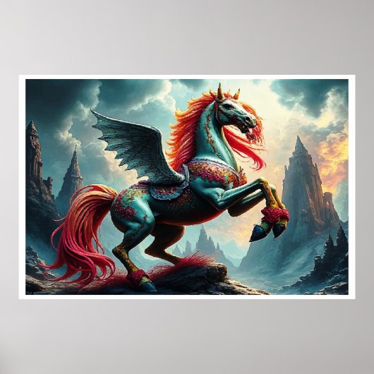 BLAUW PAARD POSTER (Voorkant)