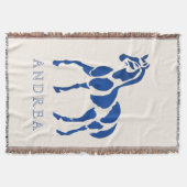 Blauw Paard Schilderen Moderne Equestrian Home Dec Deken (Voorkant)