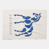 Blauw Paard Schilderen Moderne Equestrian Home Dec Theedoek (Horizontaal)