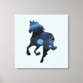 Blauw Paard Sparkle Canvas (Voorkant)