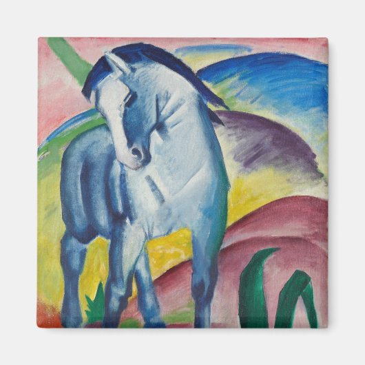 Blauw Paard van Franz Marc, Vintage Fine Art Magneet (Voorkant)