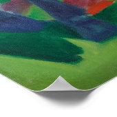 Blauw paard van Franz Marc, Vintage Fine Art Poster (Hoek)