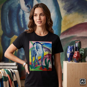 Blauw Paard van Franz Marc, Vintage Fine Art T-shirt