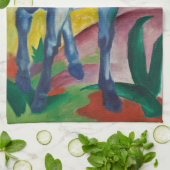 Blauw Paard van Franz Marc, Vintage Fine Art Theedoek (Gevouwen)