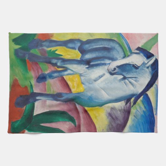 Blauw Paard van Franz Marc, Vintage Fine Art Theedoek (Horizontaal)