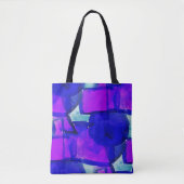 'Blauw & Paars abstract Tote Bag (Voorkant)