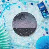 Blauw-paars, abstractie papieren bordje (Feest)