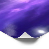 Blauw Paars Acrylverf Galaxy Glanzend Poster (Hoek)