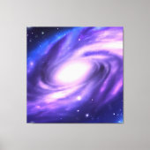 Blauw Paars Acrylverf Galaxy Stretched Canvas (Voorkant)