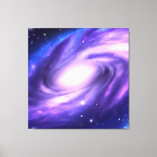 Blauw Paars Acrylverf Galaxy Stretched Canvas (Voorkant)