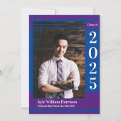 Blauw Paars Afstuderen op school Kaart (Voorkant)