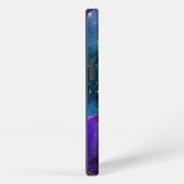 Blauw Paars Agate Marble Abstracte Name Monogram iPhone Hoesje (Rechterkant)