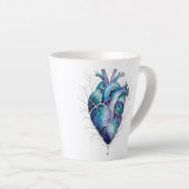 Blauw & Paars Anatomisch Hart Latte Mok (Rechterhoek)