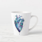 Blauw & Paars Anatomisch Hart Latte Mok (Rechts)