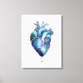 Blauw & Paars Anatomisch Hart Muurkunst Canvas Afdruk (Voorkant)