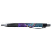 Blauw Paars Aqua Goud Aderen Agaat Monogram Pen (Bodem)